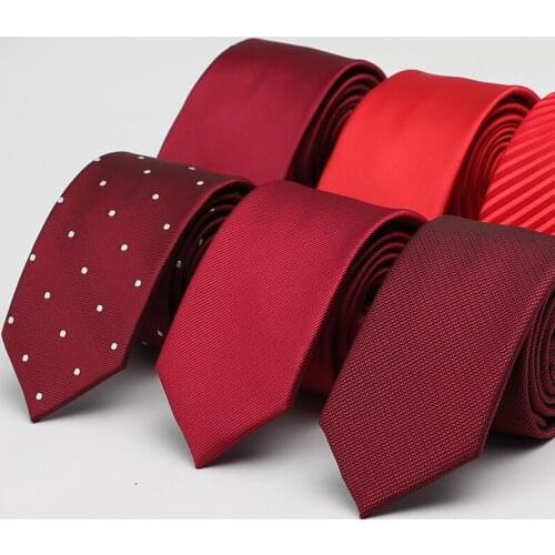 Brand New Groom Wedding Tie Red 6CM Silk Ties For Men Business Suit Work Necktie Men Fashion Party Engagement Neck Tie Gift Box