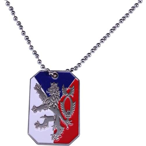 Czech Republic flag necklace enamel badge pendant gift
