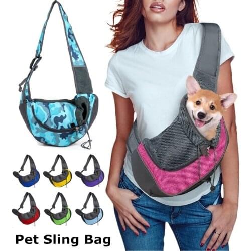 Pet Puppy Cat Carrier Outdoor Travel Dog Shoulder Bag Mesh Oxford Single Comfortable Sling Handbag Pet Carrying Products