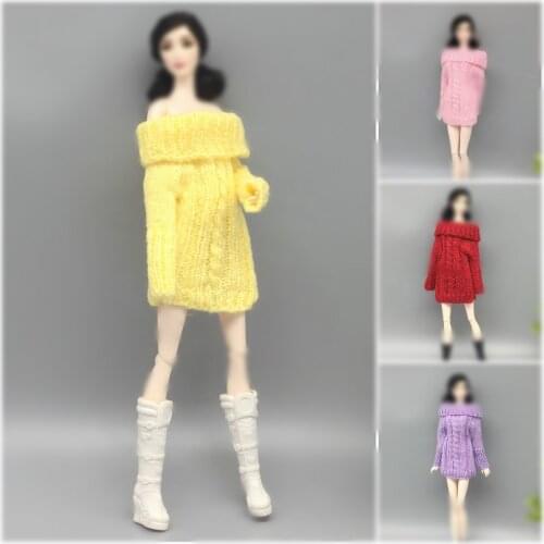 30cm Doll Dress Fashion Clothes suit Sweater and sweater skirt for licca For Barbie Doll Accessories Baby Toys Best Girl' Gift