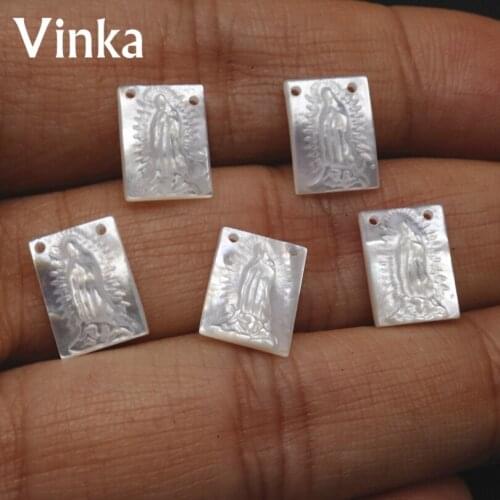 20pcs Deep Sea Shell Virgin Mary Pendant size 8*11mm Virgin mary shell Pendant jewelry