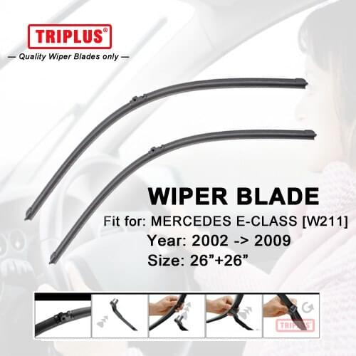 Wiper Blade for Mercedes Benz E Class W211 (2002-2009) 1set 26"+26",Flat Aero Beam Windscreen Wiper Frameless Soft Blades