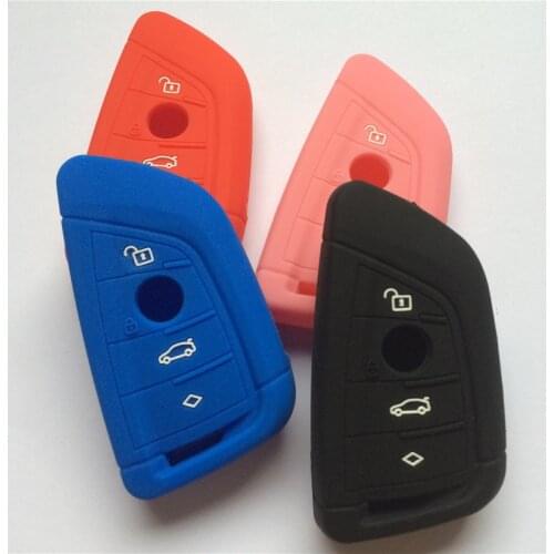 Silicone rubber car key fob cover case holder for BMW X1 F48 525li X1X4X5X6 car key case cover with logo