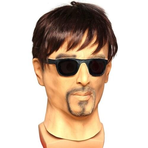 Adult Carnival Sunglasses Men Halloween Mask New Facial Makeup Latex Masks Headgear Character Cosplay Play Props With Wig