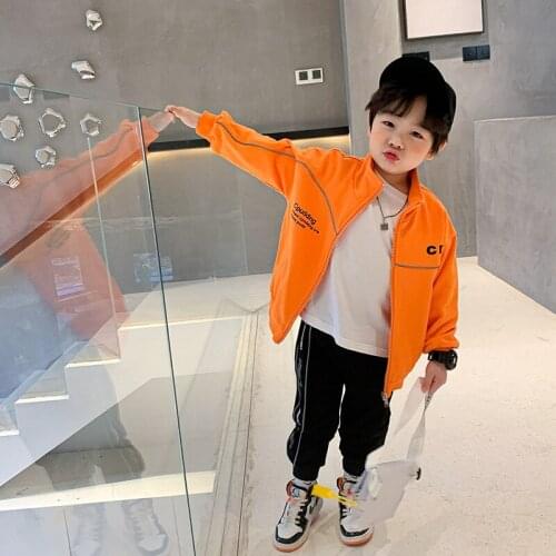 Blue Orange Spring Autumn Boy Coat Overcoat Top Kids Costume Teenage Gift Children Clothes High Quality Plus Size