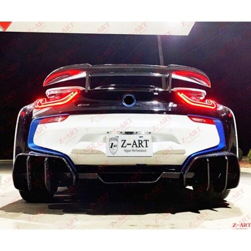 Z-ART forged carbon fiber rear diffuser for I8 carbon fiber rear lip for I8 carbon fiber rear low spoiler FOR I8 REAR CHIN