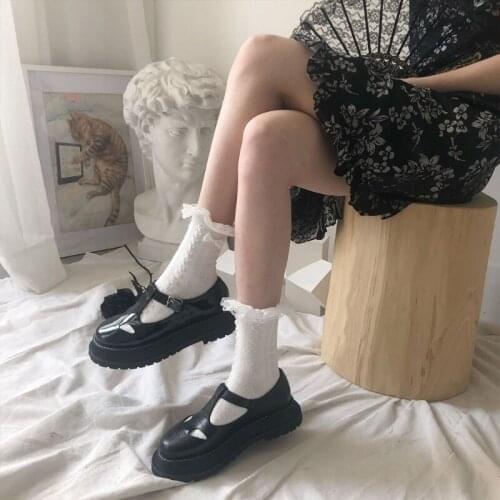 1Pair Japanese Style Ankle Lace Sock Cute Ruffle Bow Tie Girls Short Socks Anime Cartoon Sweet Girl Cosplay Costumes Accessories