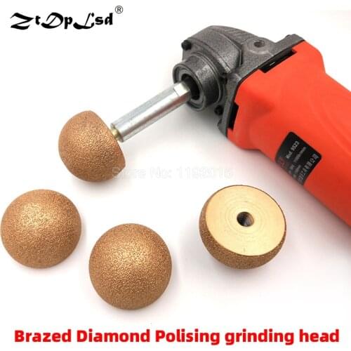 1Pcs 35/50MM M10 Thread Vacuum Brazed Diamond Polishing Grinding Head Burrs For Pebble Stone Marble Granite Brick Tools