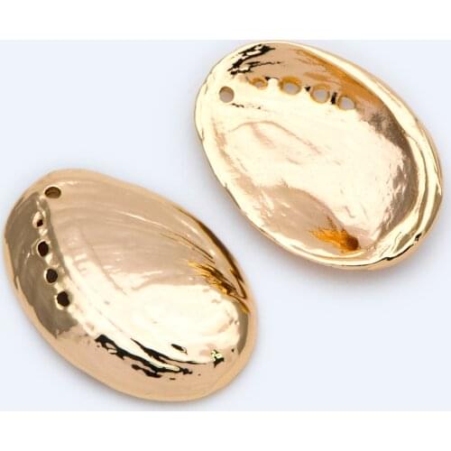 10pcs Gold Seashell Charms 30x20mm, 18K Gold plated Brass, Abalone shell Pendants For Jewelry Making Findings DIY (GB-1395)