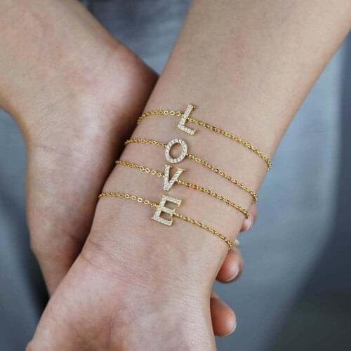 100% 925 Sterling Silver 26 Alphabet A-Z Letter Bracelet For Ladies Personalized Name Silver 925 Chain Link Jewelry Bracelet