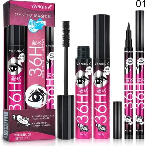 2021 Women Mascara Eyeliner Kit Waterproof Long-lasting Smooth Eyeliner Pencil Eyelash Extension