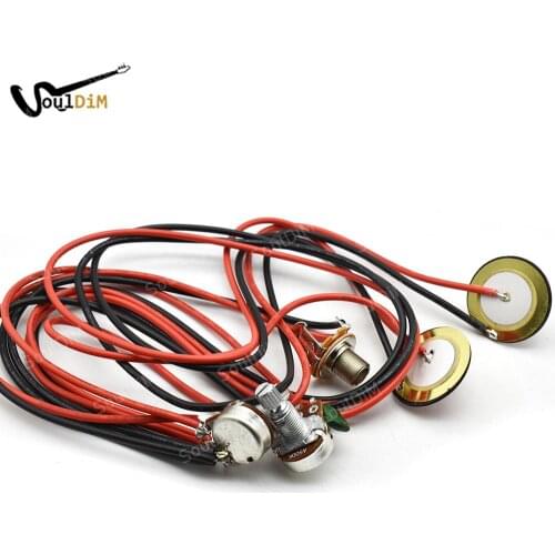 5Set 2 Buzzer Guitar Humbucker Pickup New Dual Piezo Pickup 6.35mm Jack with Volume Tone Control for Guitar Ukulele Mandolin