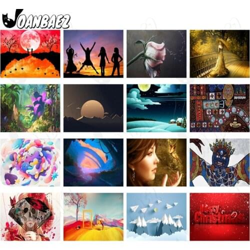 Abstract Cartoon Landscape Diamond Painting 5D Diy Beauty Christmas Square Diamond Inlaid Wall Art Nordic Home Room Decoration