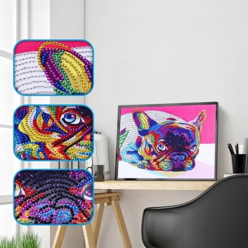 DIY 5D diamond embroidery circle diamond special shape cartoon painting Shapi dog rhinestone crystal painting home decoration