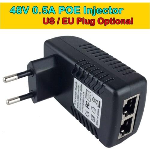 CCTV Security Surveillance PoE Power Supply 48V 0.5A 24W POE Wall Plug POE Injector Ethernet Adapter IP Camera Phone US EU Plug