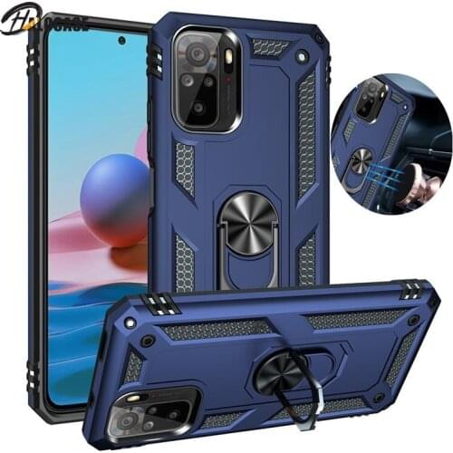 For Xiaomi Redmi Note 10 4G Case Luxury Stand Holder Magnetic Car Ring Phone Cases for Redmi Note 10S Back Cover