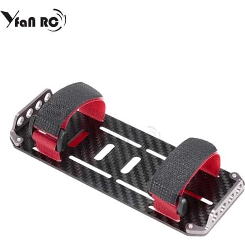 Black Carbon Fiber Battery Mounting Plate for RC Car 1:10 Scale RC Crawler Cars Axial SCX10 CC01 F350 D90 RC4WD Model Toy Part