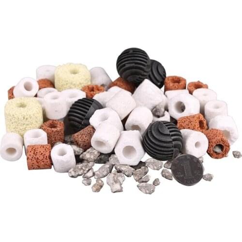 SUNSUN aquarium filter material 7 in 1 glass ring ceramic biochemical ball Mai stone accessories