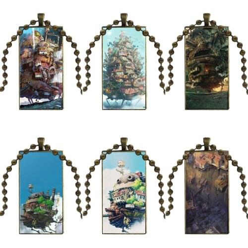 Howl S Moving Castle Glass Pendant Galaxy Pendant Necklace Women Bronze Plated Necklaces Jewelry For Christmas Gift