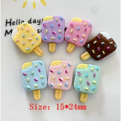 20Pcs Simulation Chocolate Ice Cream Flat Back Resin Cabochons Scrapbooking Craft DIY Pendants Jewelry Making Accessories