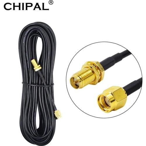CHIPAL 6M 9M RG174 Extension Cable RP-SMA Male to Female Feeder Wire for Coaxial Wi-Fi WiFi WLAN Network Card Router Antenna