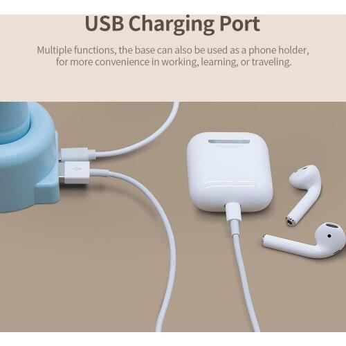 K62 Mini USB Fan Rechargeable Handheld Fan Desktop 3-level Wireless Charging for Mobile Phone White