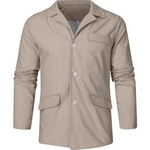 2021 Fashion Cotton and Linen Mens Suit Jacket Spring and Autumn Hot Style Casual Comfortable Loose Top