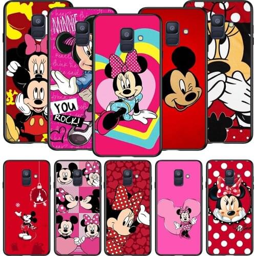 Red Mickey mouse Soft TPU For Samsung Galaxy A8 A9 A7 A750 A6 A5 A3 A6S A8S Star Plus 2016 2017 2018 Black Phone Case