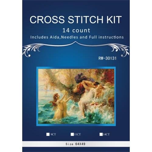 Oneroom Needlework DIY DMC 14CT unprinted Cross stitch kits For Embroidery Faun and Nymph pattern Counted Cross-Stitching