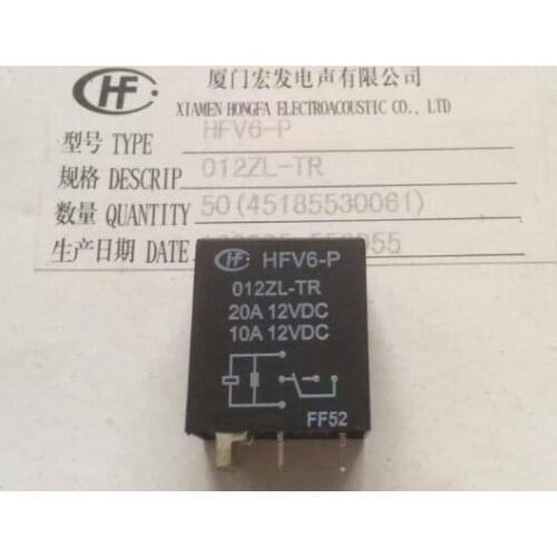 NEW relay HFV6-P-012ZL-TR HFV6-P-012ZL-TR-12VDC HFV6-P 012ZL-TR 012ZL-TR-12VDC HFV6P 012ZLTR 12VDC DC12V 12V DIP5 5pcs/lot