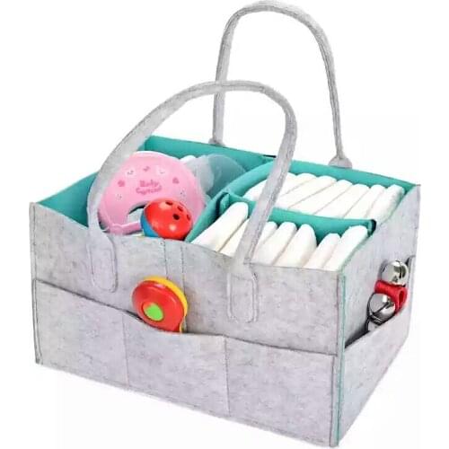 Portable Foldable Felt Diaper Storage Bag Multifunction Kids Clothes Handbag For Baby Diaper Organizer Mom Nappy Bags