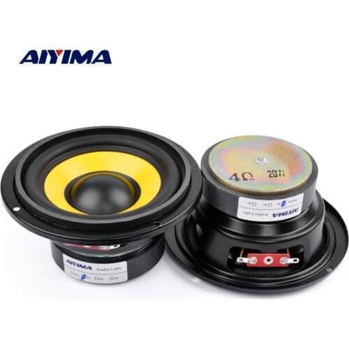 AIYIMA 2Pcs 4 Inch Mid-Woofer Speakers 4 8 Ohm 20W Portable Mid-range Audio Speaker Sound Amplifier Home Theater DIY