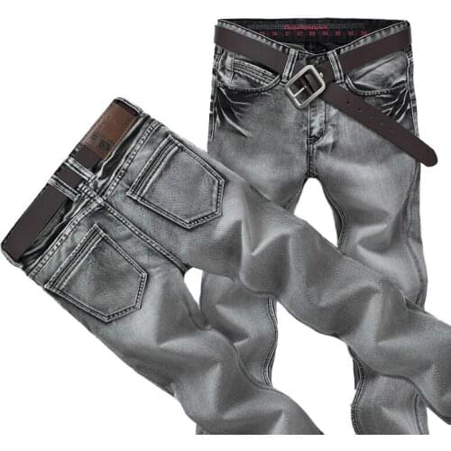 Mens Jeans Classic Retro Nostalgia Straight Denim Jeans Men Plus Size 28-38 Men Long Pants Trousers Brand Biker Jean