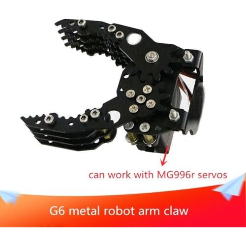 G6 Robot Arm Claw/Hand Grip Gripper Servo Grip, Compatible with MG996r Servo,DIY Pan/Tilt Grab Handling Can with 7DOF Robot Arm