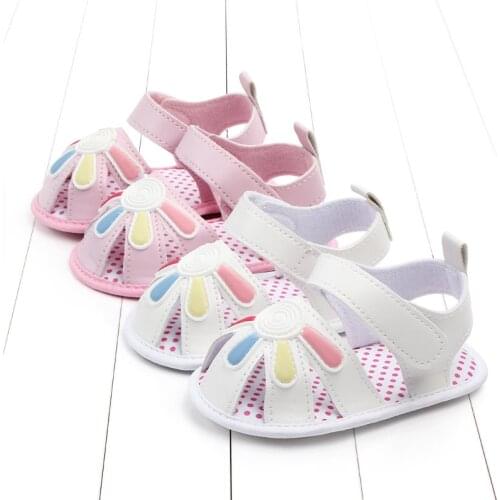 Hot sale 0-1 year old cute little flower baby shoes baby sandals baby shoes soft bottom rubber bottom baby shoes