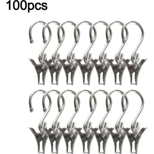 Silver Heavy Duty Satin Nickel Curtain Clips W/Hook For Photos Showers Bedroom Home Decoration Window Accessories 100pc or 50pcs