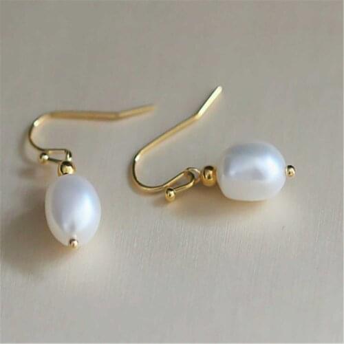 10-11mm Natural Baroque Pearl Earrings Irregular Valentines day gift Cultured Accessories Classic Wedding Gift Fashion Dangle