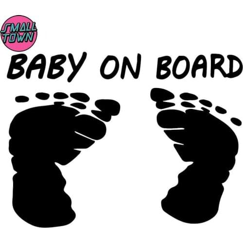 Small Town 16X12CM BABY ON BOARD Cartoon Car Sticker Creative The Whole Baby Decoration Decal C25-0007