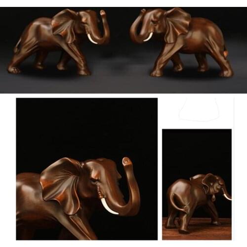 Resin Elephant Statue Fortune Mascot Living Room Cabinet TV Office Home Decorations