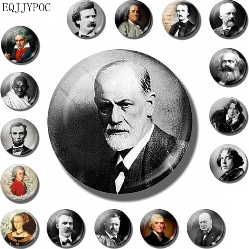 Sigmund Freud Refrigerators Sticker Magnetic 30mm Psychoanalysis Psychology Famous People Fridge Magnet Souvenir Home Decor