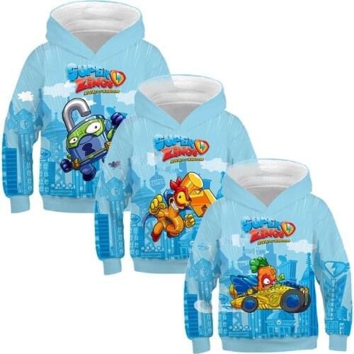 Family Matching Sweatshirts Spring Autumn Boys Girl Game Superzings Print Hoodies Super Zings Mother Father Daughter Son Clothes