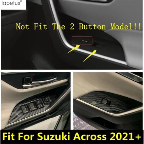 Lapetus ABS Carbon Fiber Look Inner Armrest Window Glass Lift Switch Button Panel Cover Trim Accessories For Suzuki Across 2021