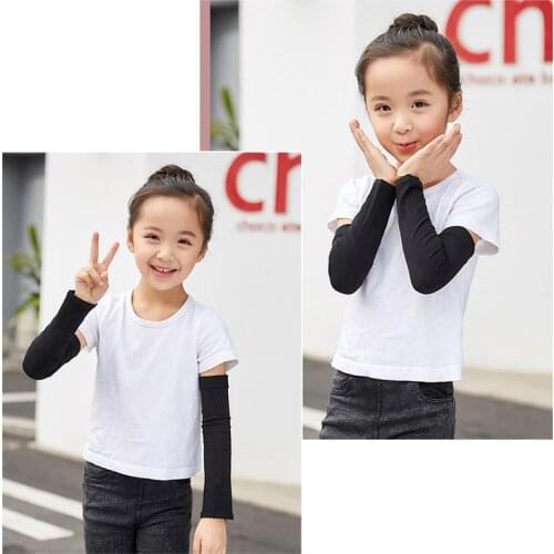 1 Pair Kids Anti-UV Summer Cooling Arm Sleeves Girls Sun Protection Quick Dry Arm Covers For Running Riding Outdoor Sports