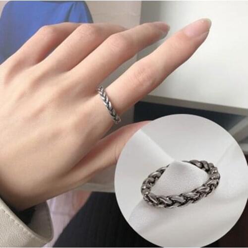 Rx083 Korean Fashion Vintage simple punk alloy cross geometric circle ring Womens Jewelry Accessories