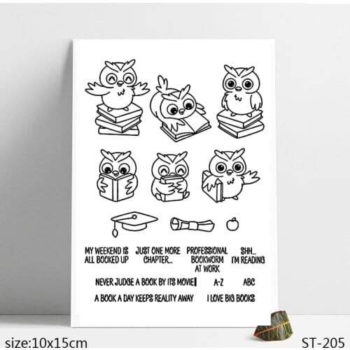 ZhuoAng Love Learning Bird Owl Clear Stamps/Seals For DIY Scrapbooking/Card Making/Album Decorative Silicon Stamp Crafts