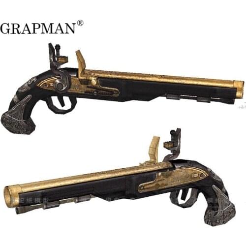 1:1 Pirates of the Caribbean Flintlock 3D Paper Model Gun Weapon Puzzles Papercraft Hand-made Toy