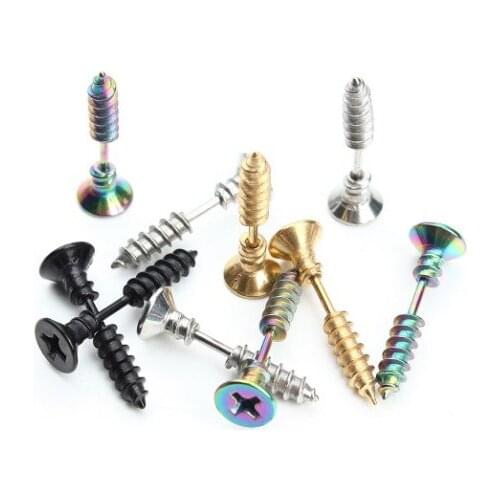 2pcs/lot Stainless Steel Phillips screws Studs Base Pins With Earring Plug Findings Ear Back DIY Jewelry Men fg4s