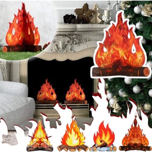 3d Three-dimensional Artificial Flame Paper Multi-scene Bonfire Center Flame Paperboard Reusable Suitable For Various Festivals