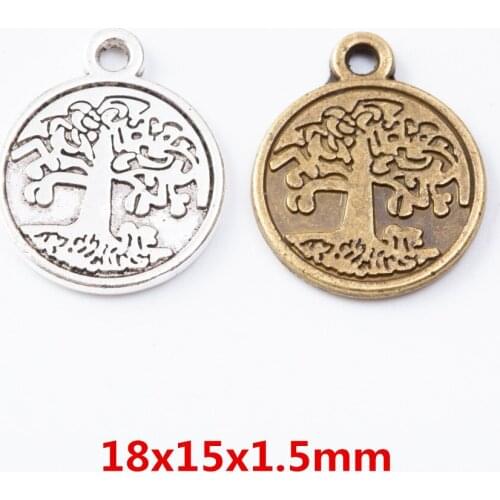 45 pieces of retro metal zinc alloy tree pendant for DIY handmade jewelry necklace making 7029