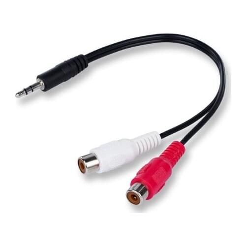 50pcs x 3.5mm Stereo Plug to 2 RCA Female - AUX Phono Jack Audio Adapter Cable